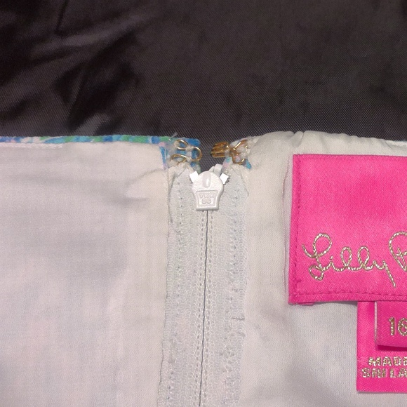 NWOT Lilly Pulitzer Vibrant Coral Reef Romper Zip Up Back Inner Lining Size 16 - Picture 11 of 13